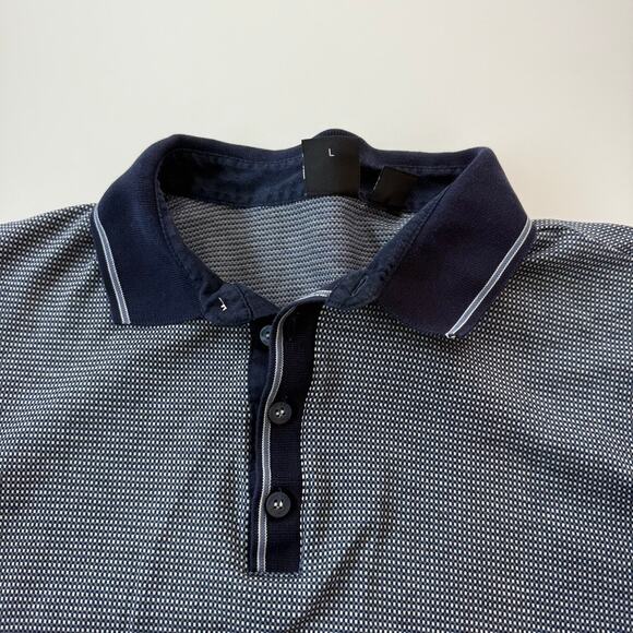 Boss Hugo Boss Navy Blue with white dot Mens Polo Size Large - Picture 8 of 9